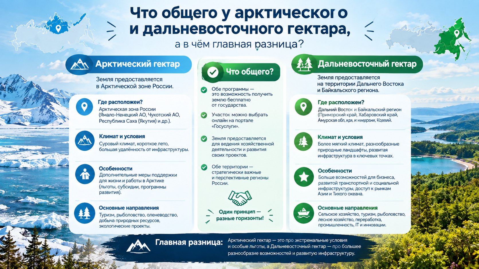 Что общего у арктического и дальневосточного гектара, а в чём главная разница?