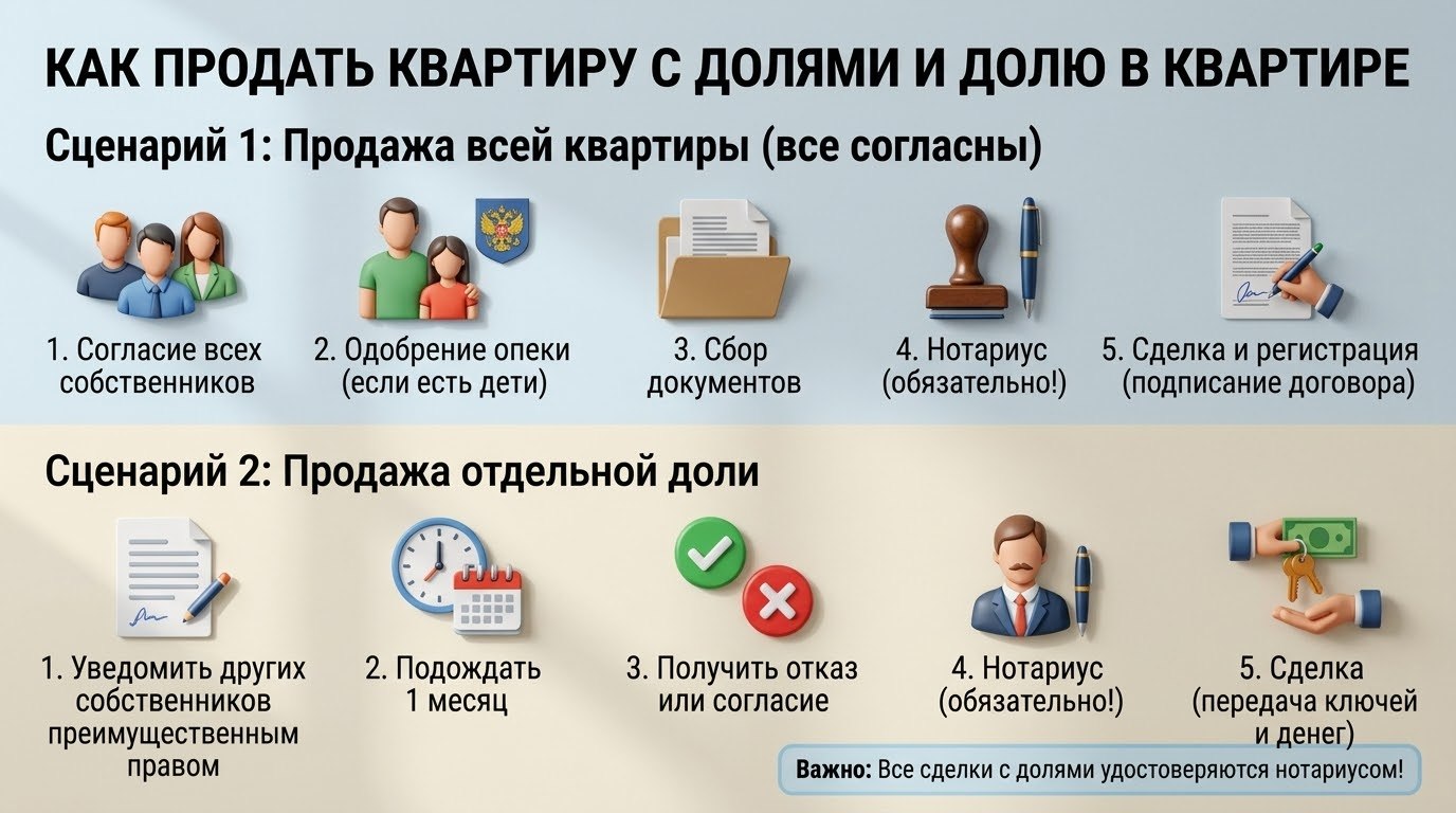 Как продать долевую собственность