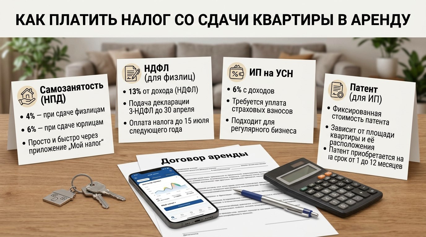 Как платить налоги со сдачи квартиры в аренду