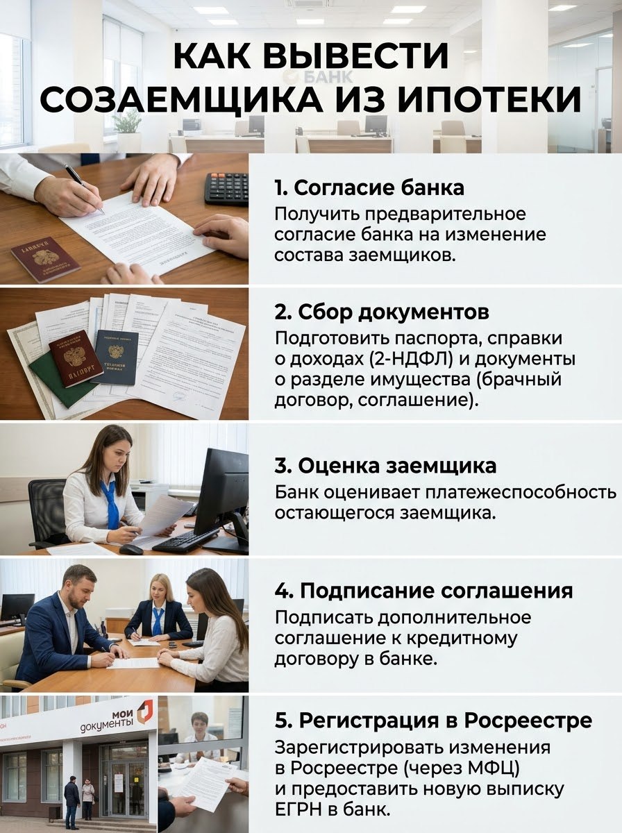Как вывести созаемщика из ипотеки