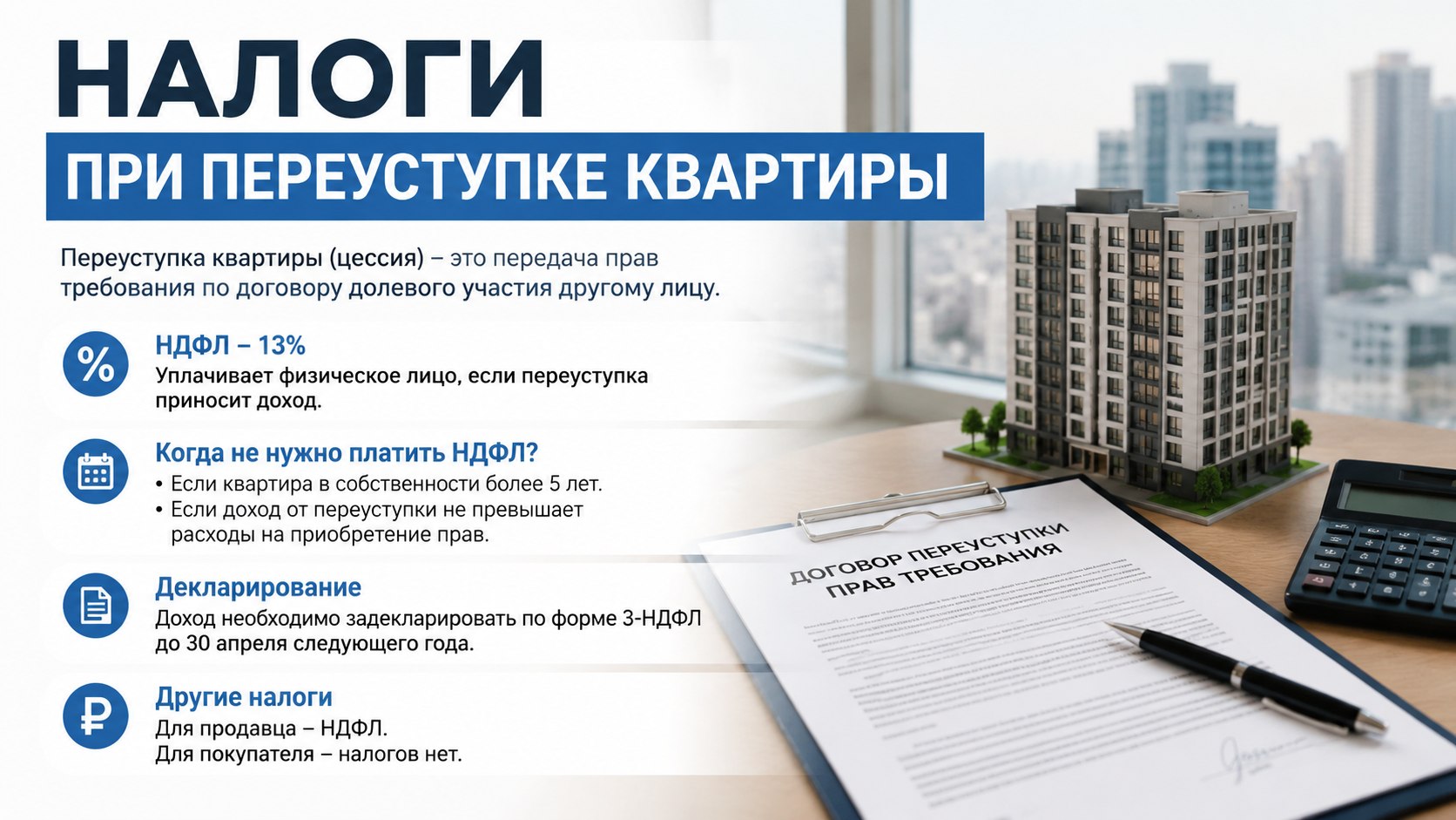 Налоги при переуступке квартиры
