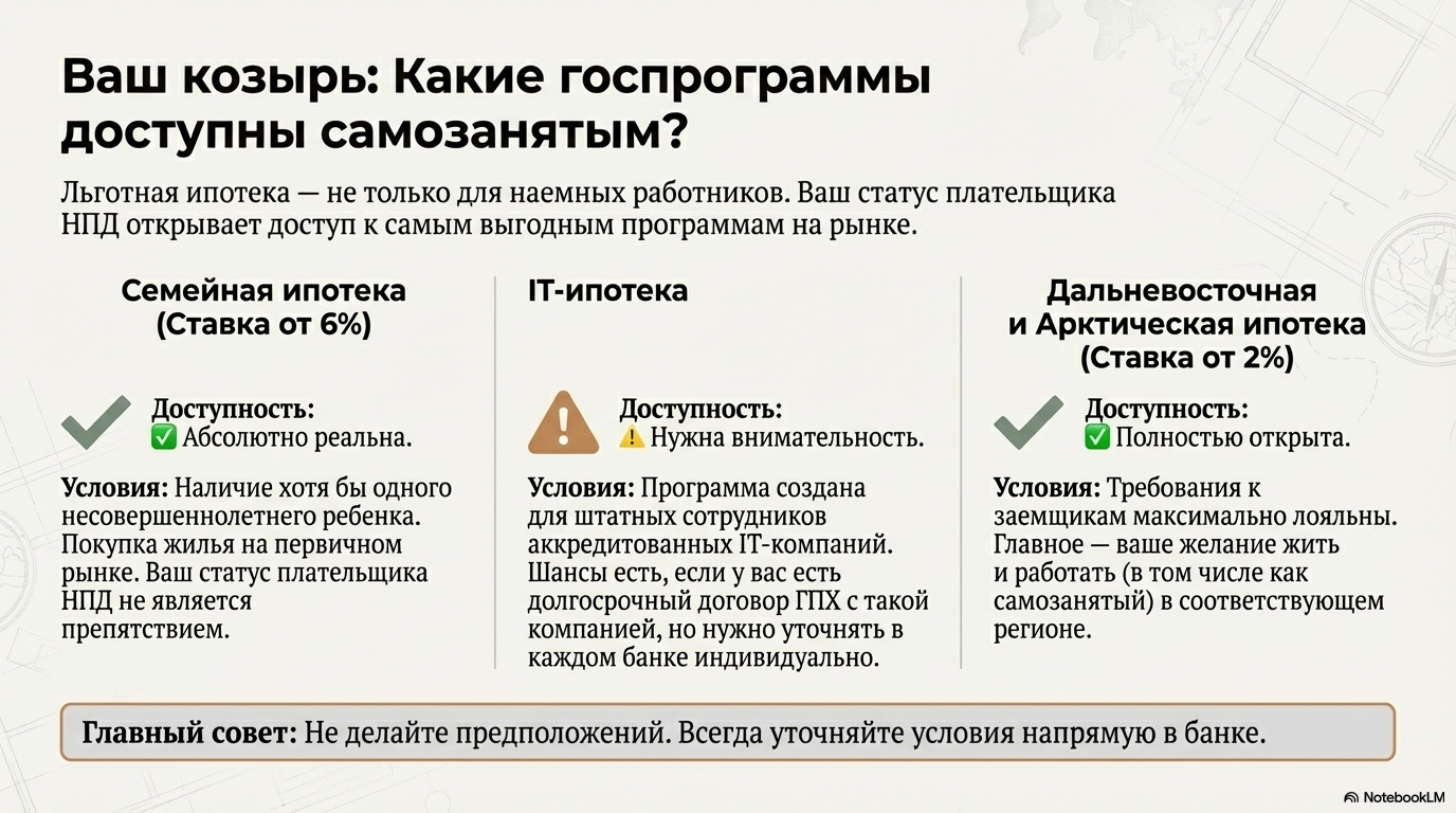 Льготные ипотечные программы для самозанятых