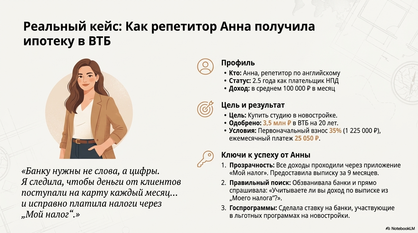 реальная успешная история получения ипотеки репетитором из Москвы с доходом 100 тыс. рублей
